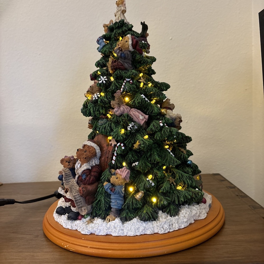 Danbury Mint Boyds Bears Christmas Tree Lighted  13" Teddy Bear‎ Tree Excellent - Picture 4 of 10